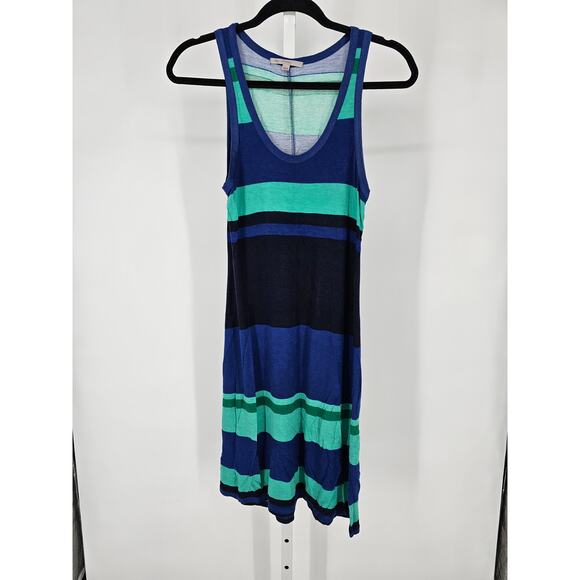 Gap Womens V-Neck Striped Green Blue Black Shirt Dress Size Extra Small - Picture 1 of 4